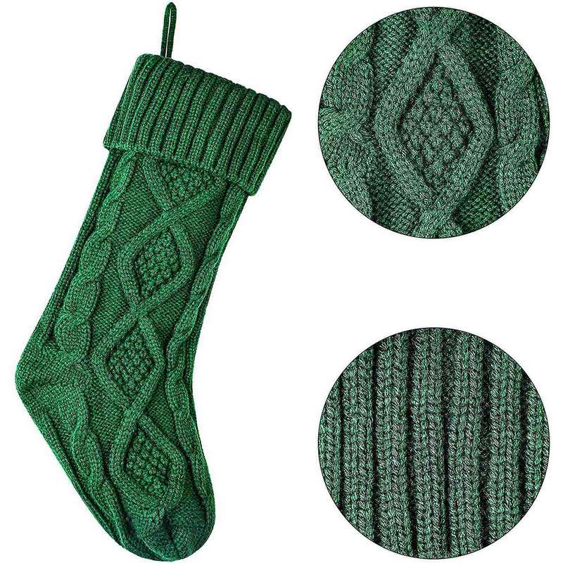 3 Pack Christmas Stockings Large Knitted Xmas Stocking 18 Inch