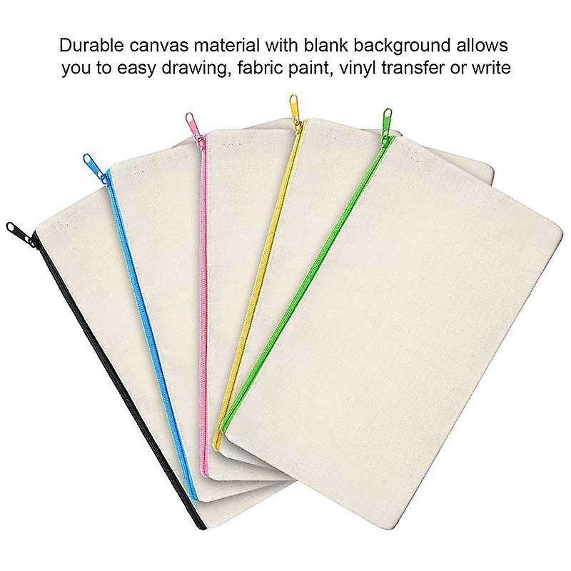 30pcs Canvas Makeup Bags Zipper Pouch Bags Diy Craft Bags for School