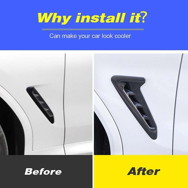 Side Fender Cover Air Outlet Vent For-bmw X3 G01 2018-21 Carbon Fiber