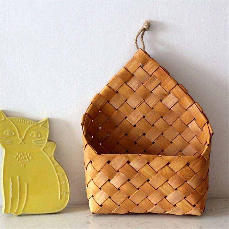 Garden Hand-woven Wood Fruit and Vegetable Weaving Storage Basket
