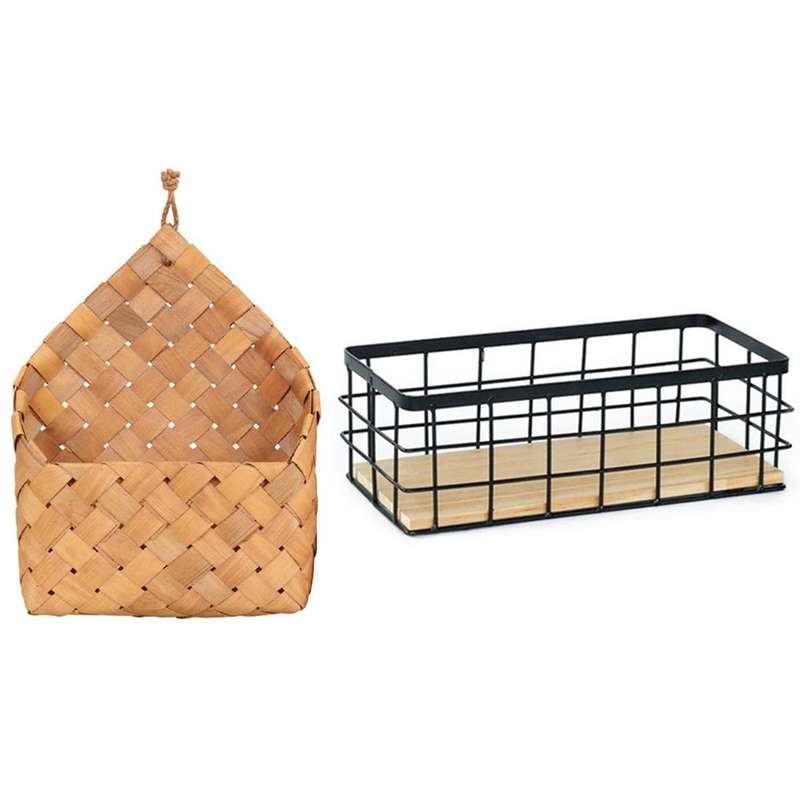 Garden Hand-woven Wood Fruit and Vegetable Weaving Storage Basket