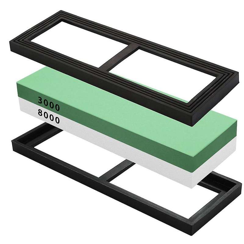 Knife Sharpening Stone Waterstone 3000 8000 Grit, Non-slip Base