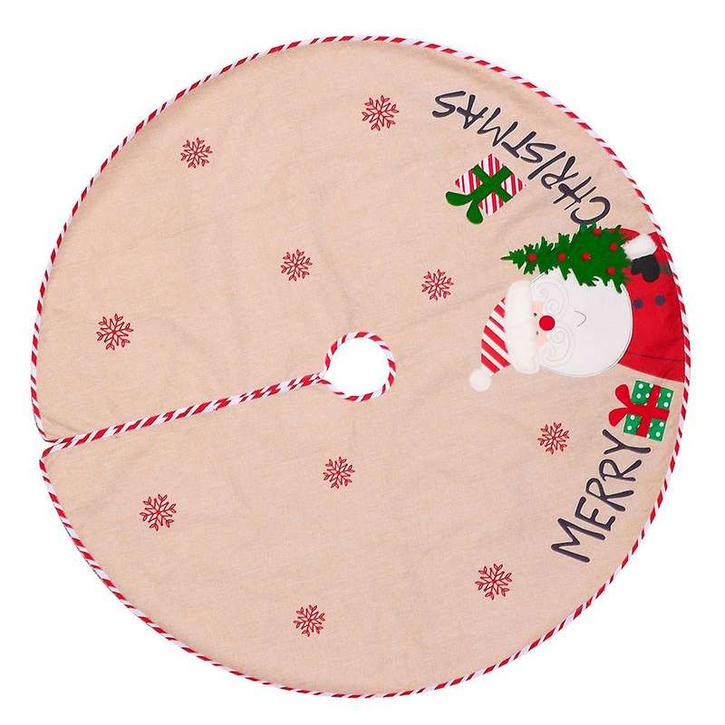 Christmas Tree Skirt Snowman Burlap Rustic Tree Skirt Xmas Skirt A