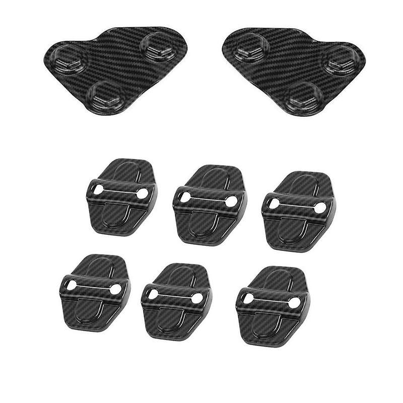 Door Lock Cover & Door Screw Cover Trim Accessories,abs Carbon Fiber