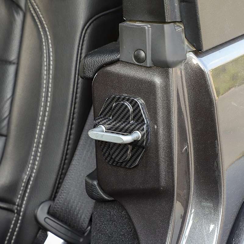 Door Lock Cover & Door Screw Cover Trim Accessories,abs Carbon Fiber