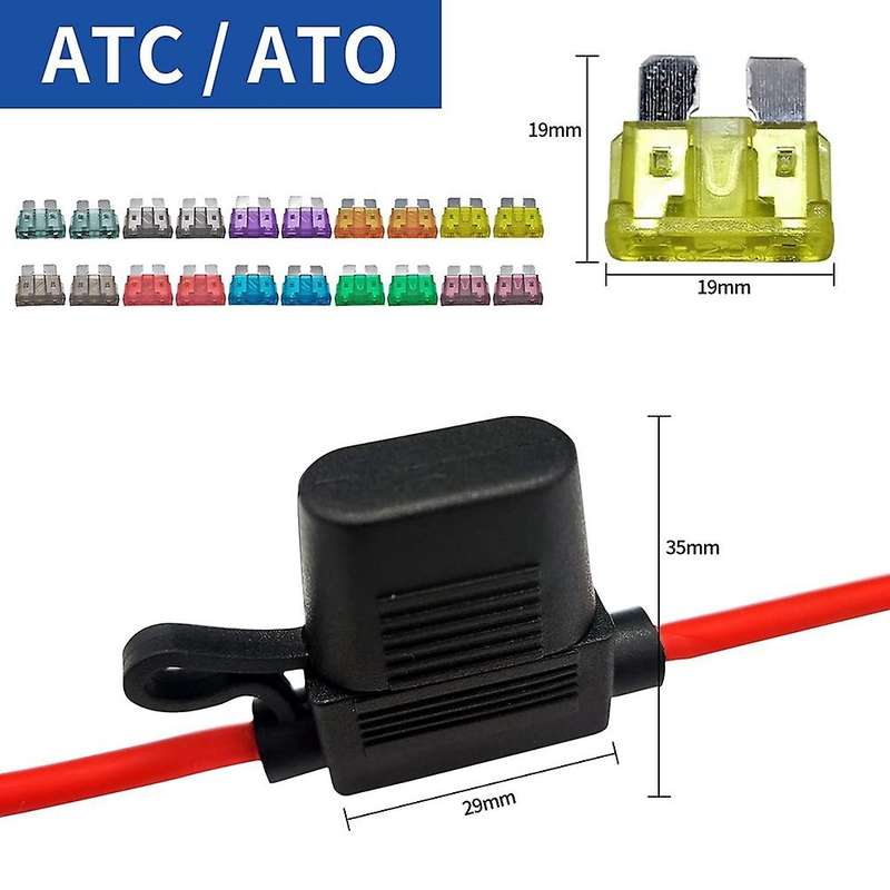 10pack Atc/ato Fuse Holders and 20pcs Standard Blade Fuses for Car A