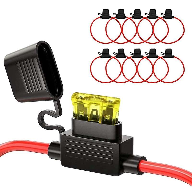 10pack Atc/ato Fuse Holders and 20pcs Standard Blade Fuses for Car A