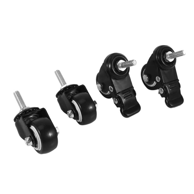 Shopping Wheel Trolley Brake Swivel Caster, 1.5-inch, Black, 4-piece