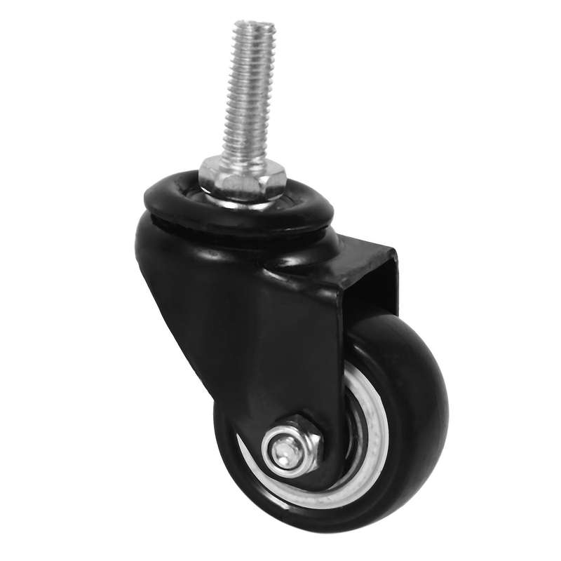 Shopping Wheel Trolley Brake Swivel Caster, 1.5-inch, Black, 4-piece