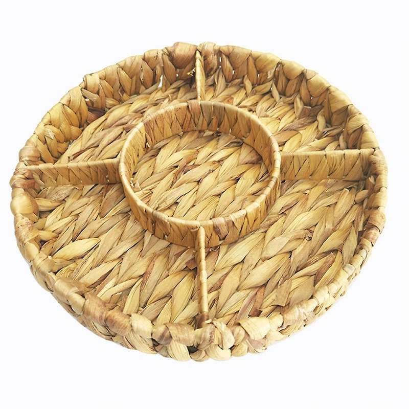 Water Hyacinth Storage Tray Wicker Basket Kitchen Storage Basket 36cm