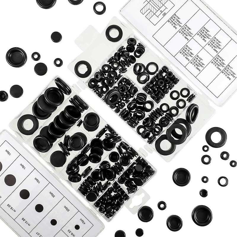 350 Pieces Rubber Grommet Assortment Kit for Automotive (2 Boxes)