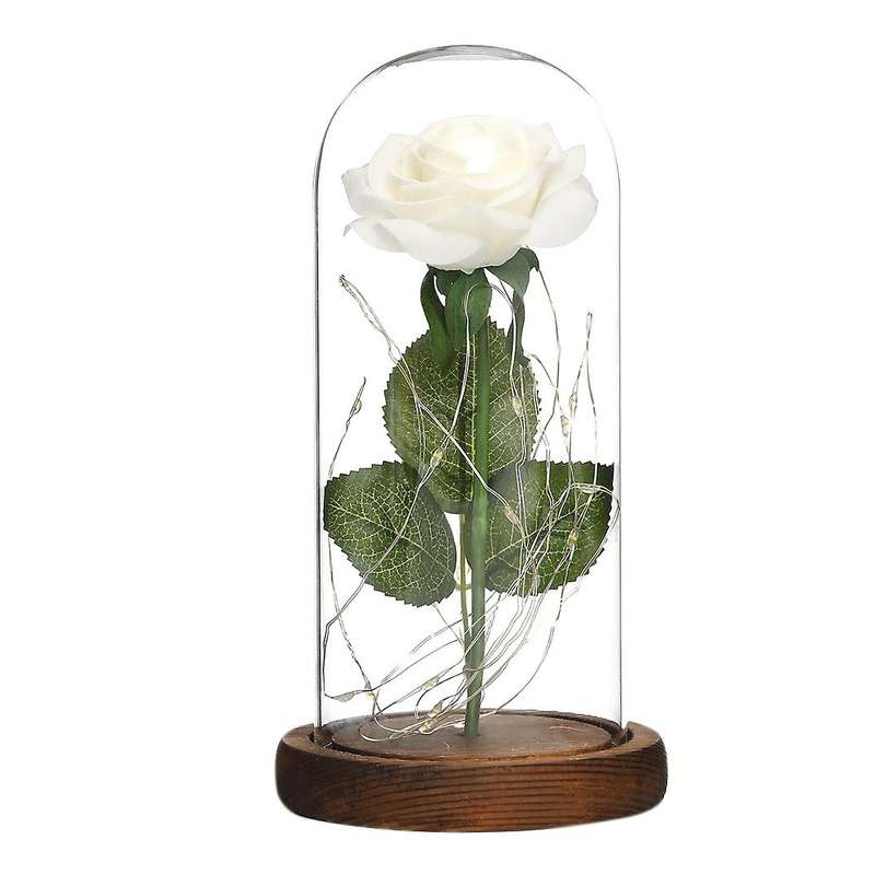 Artificial Eternal Rose Led Light Valentine Day Gifts(transparent)