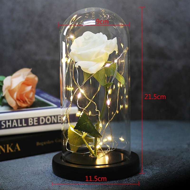 Artificial Eternal Rose Led Light Valentine Day Gifts(transparent)