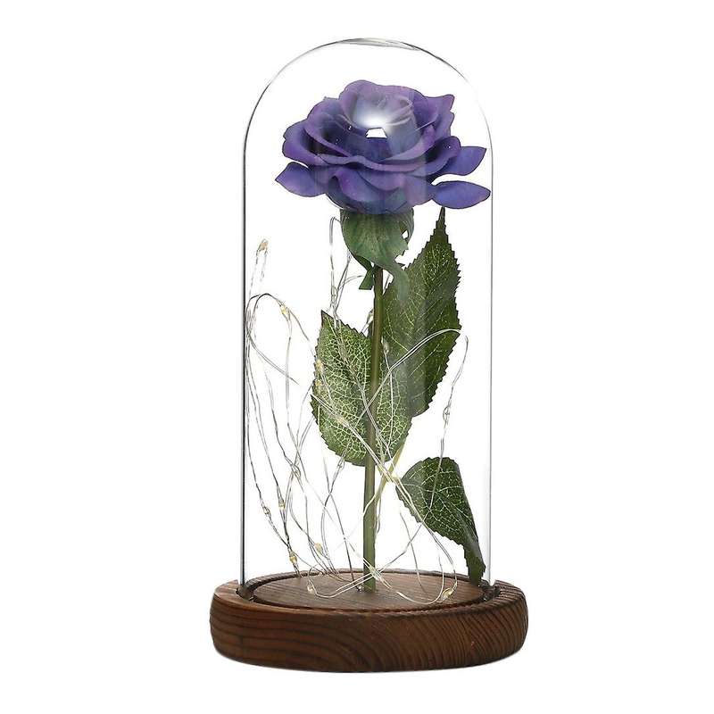 Artificial Eternal Rose Led Light Valentine Day Gifts(blue)