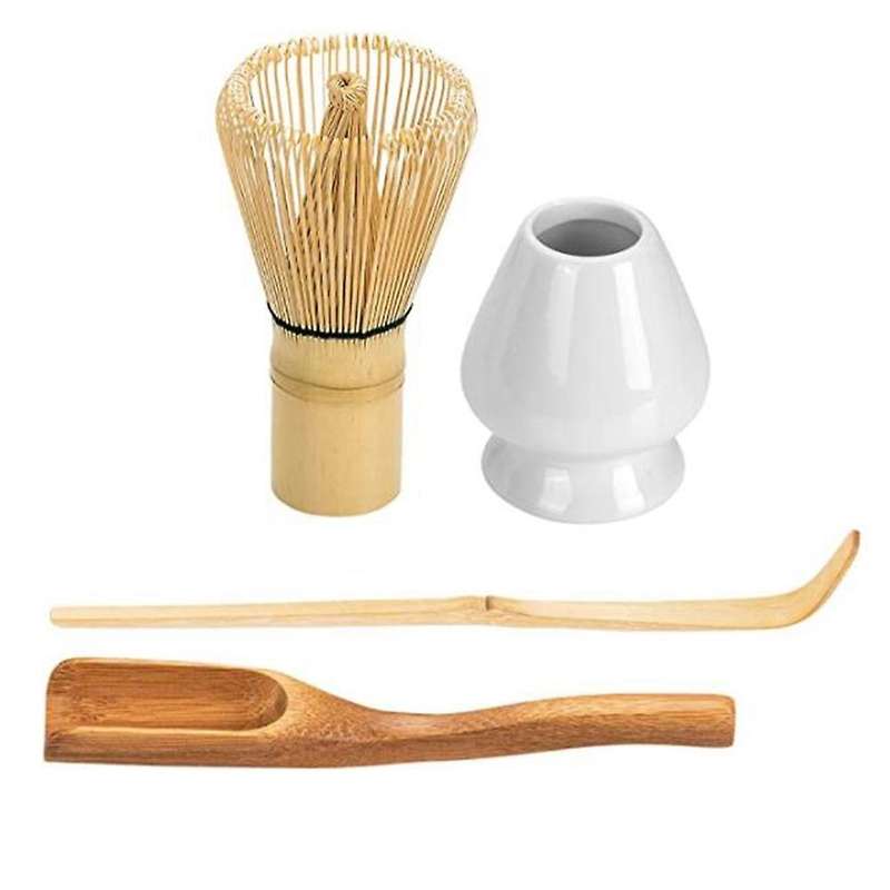 Matcha Whisk, Scoop and Tea Spoon, Ceramic Whisk Holder White