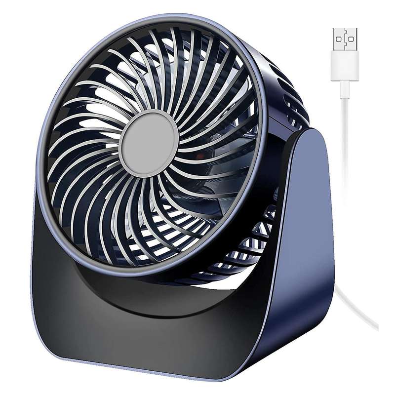 Mini Fan, Quiet Usb Fan, Small 360 Table Fan, Usb Table Fan, Blue