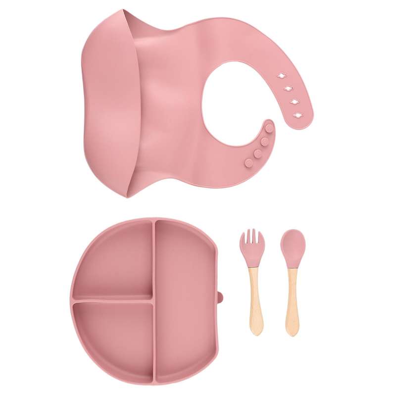 Adjustable Bib,spoon,fork Set for Kids for Infant Self Eating Set 2