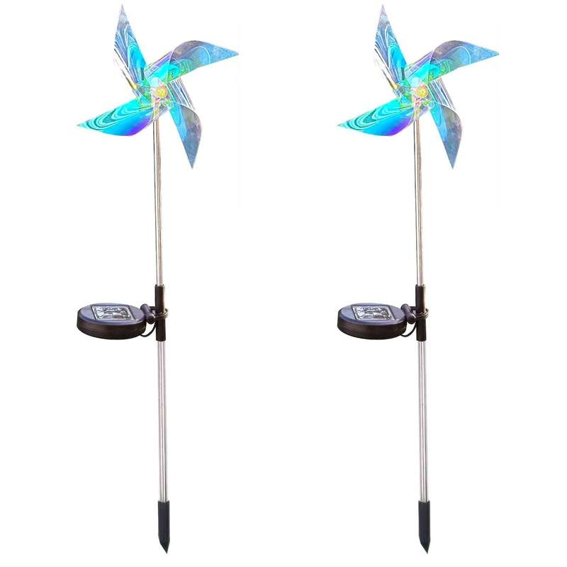 Solar Outdoor Lights Pinwheels Decorative for Garden Pathway House