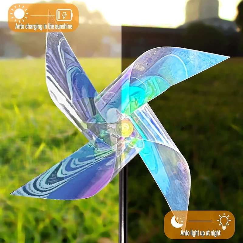 Solar Outdoor Lights Pinwheels Decorative for Garden Pathway House
