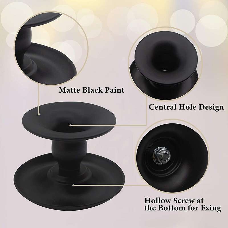 4pcs Iron Cylinder & Plate Candle Holder,for Wedding Home Decorative