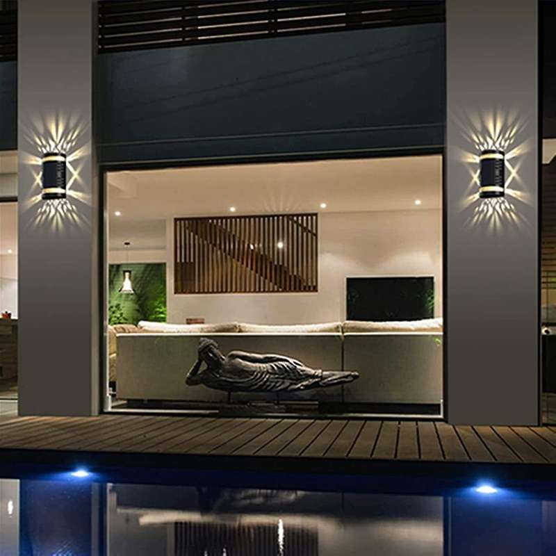 Solar Wall Light,solar Garden Light Led Projection Lamp Warm Light