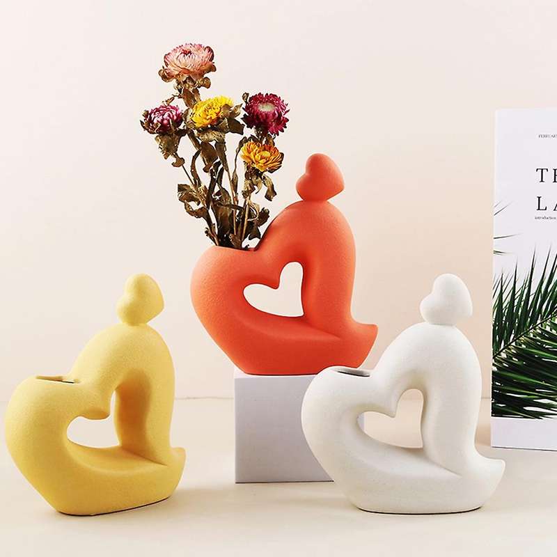 Ceramic Vase Home Decoration Crafts Home Ornament Gifts(brick Red)