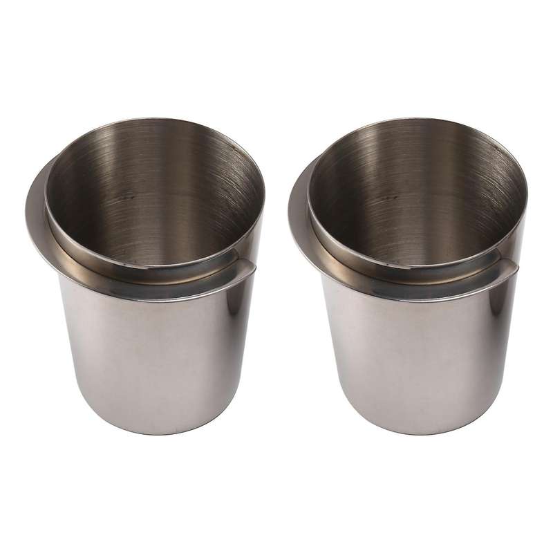 58mm Stainless Steel Dosing Cup Set,with Coffee Cleaning Brush,silver