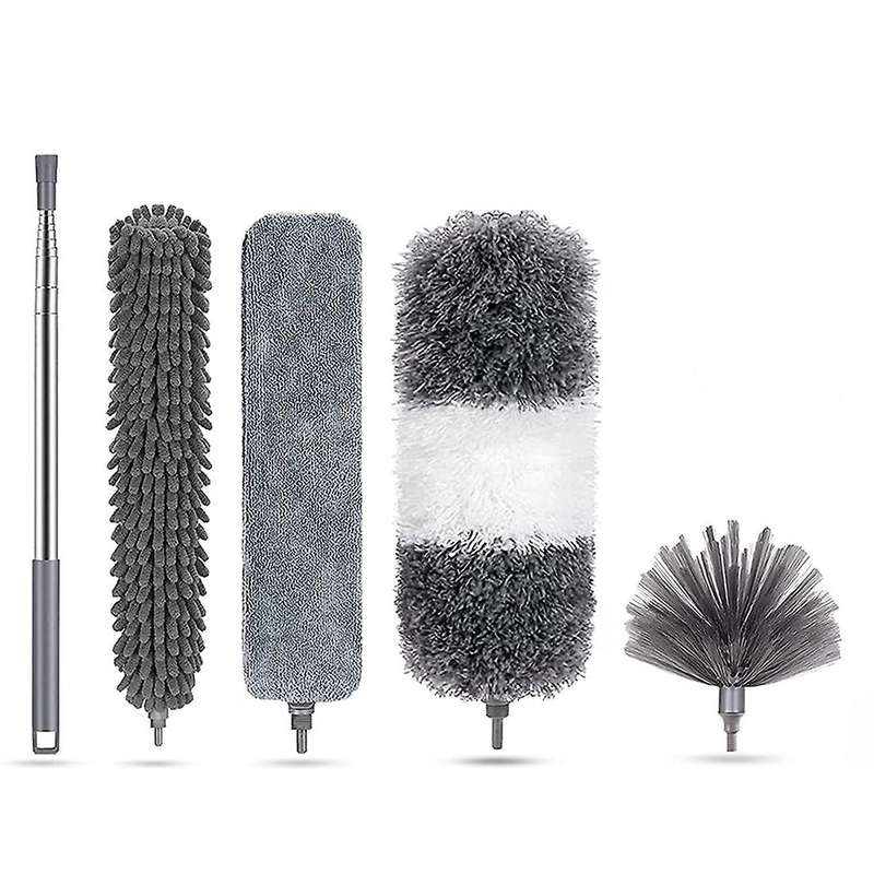 Microfiber Feather Duster 5 Pieces with Extension Rod Reusable