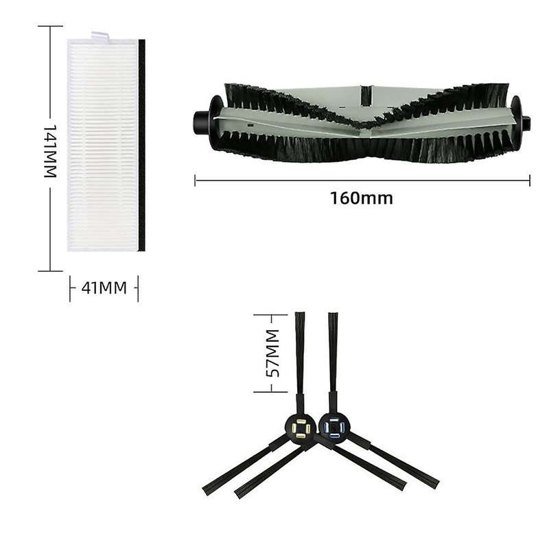 Rubber Main Side Brush Hepa Filter for Ilife A7 A9s V8 V8s X750 X800