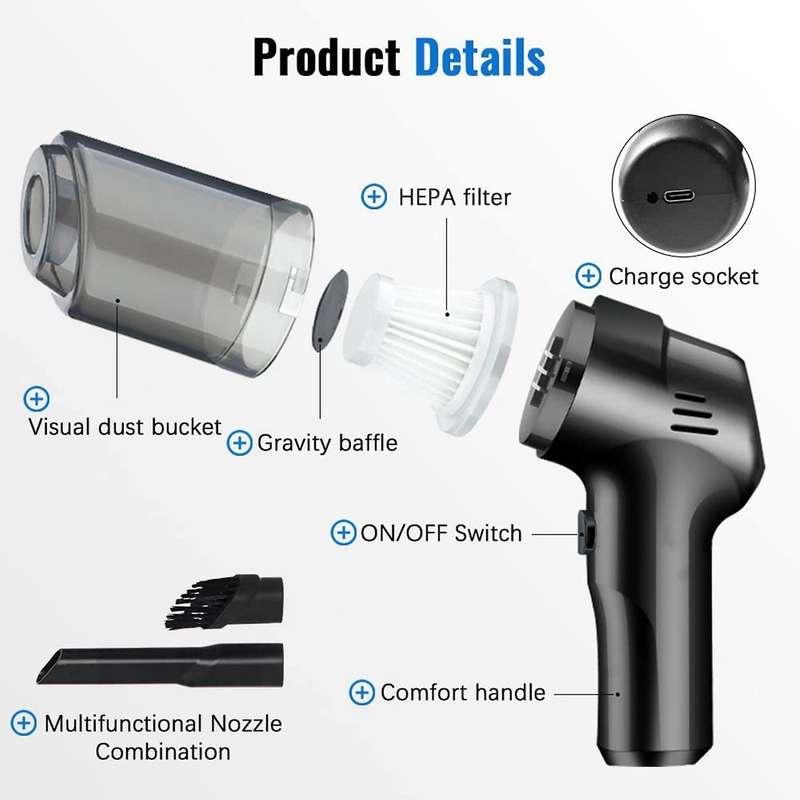 Mini Vacuum Cleaner,usb Rechargeable,for Home Office Car Cleaning Pet