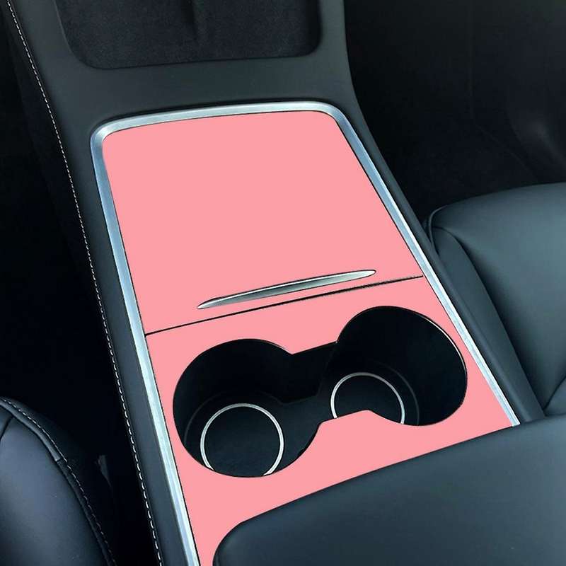 2pcs Model Y Center Console Wood Grain Sticker Pink