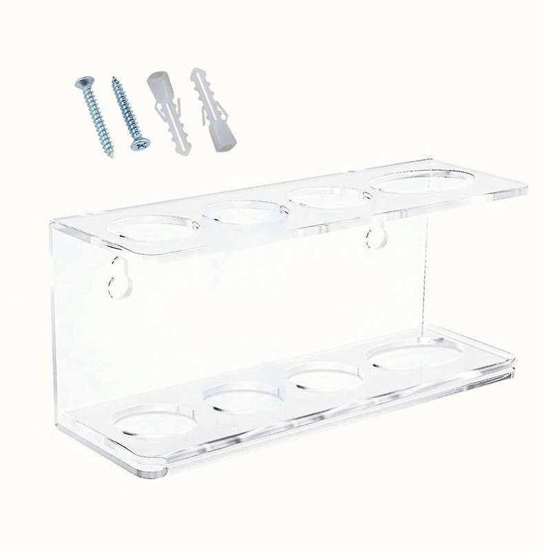 2 Pcs Wall Mounted Electric Toothbrush Holder 4 Slots Hanging Shelf