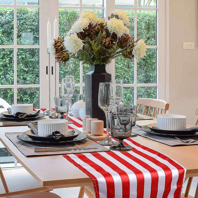 Striped Table Runner Table Decor,elegant Classic Tablecloth