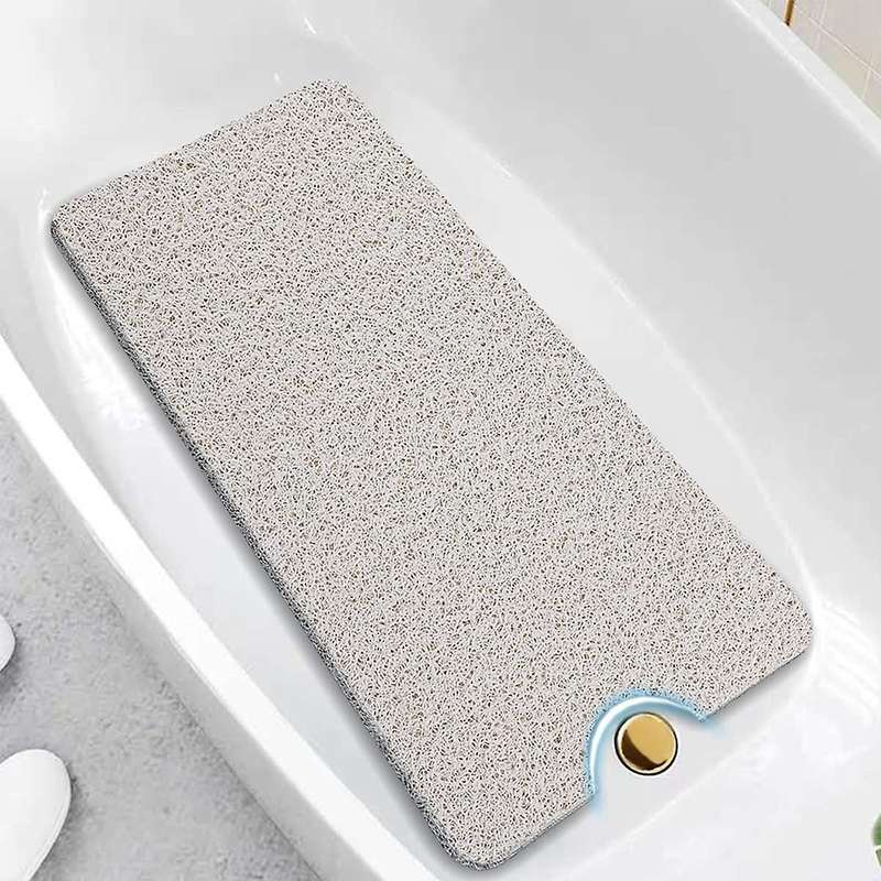 Bath Mat, 24x16inch, Bathtub Mats, Pvc Loofah Shower Stall Mats White