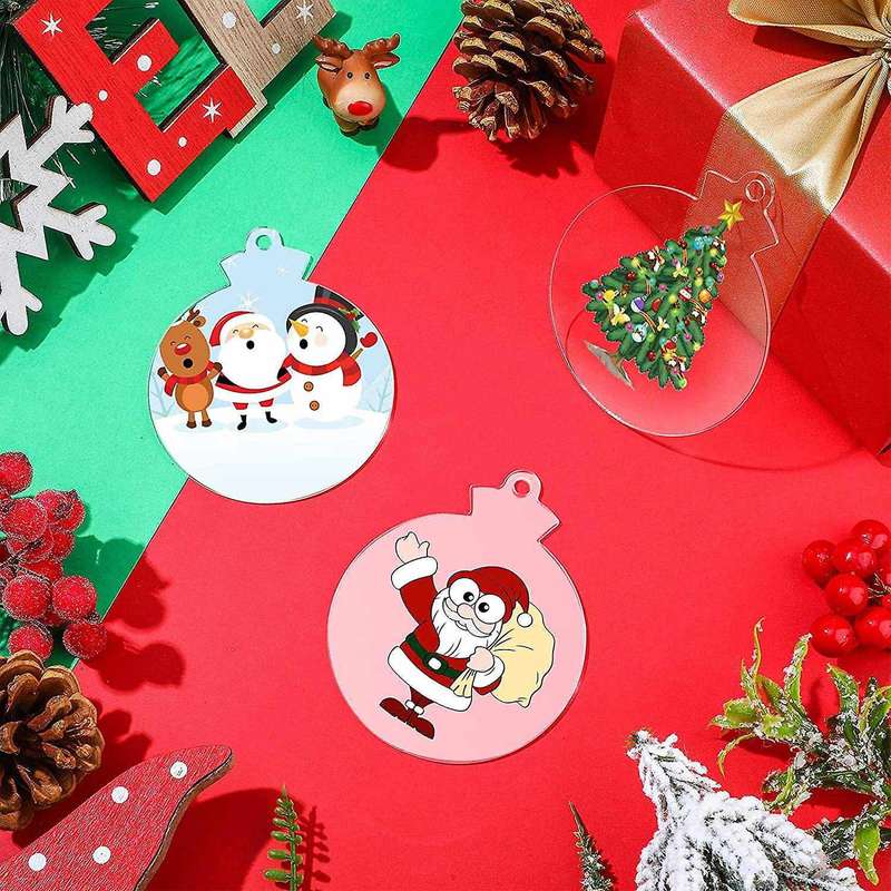 Acrylic Christmas Ornament Blank Transparent Acrylic Circle Diy Blank