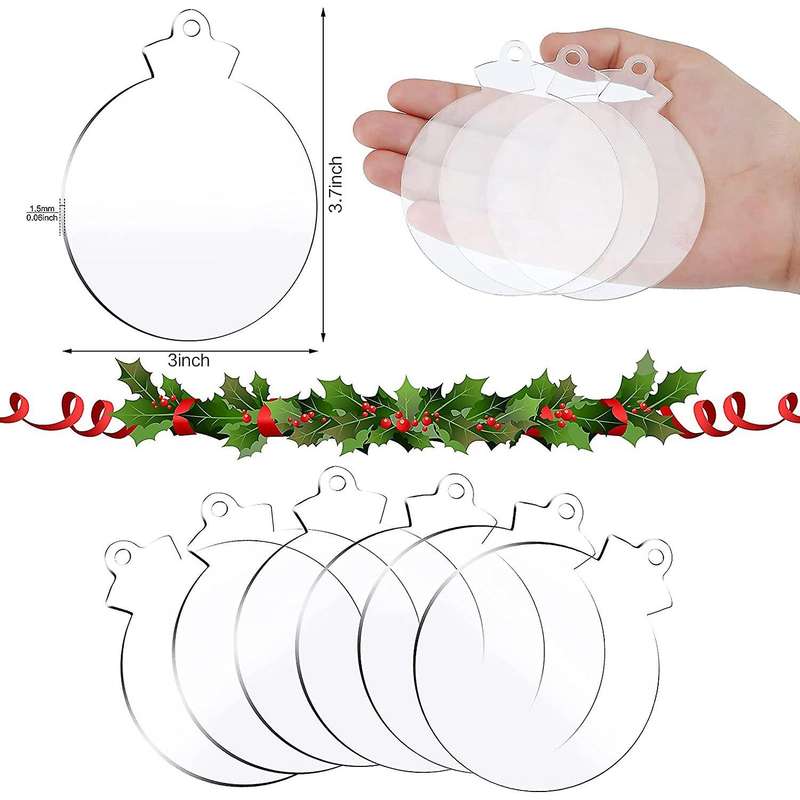 Acrylic Christmas Ornament Blank Transparent Acrylic Circle Diy Blank