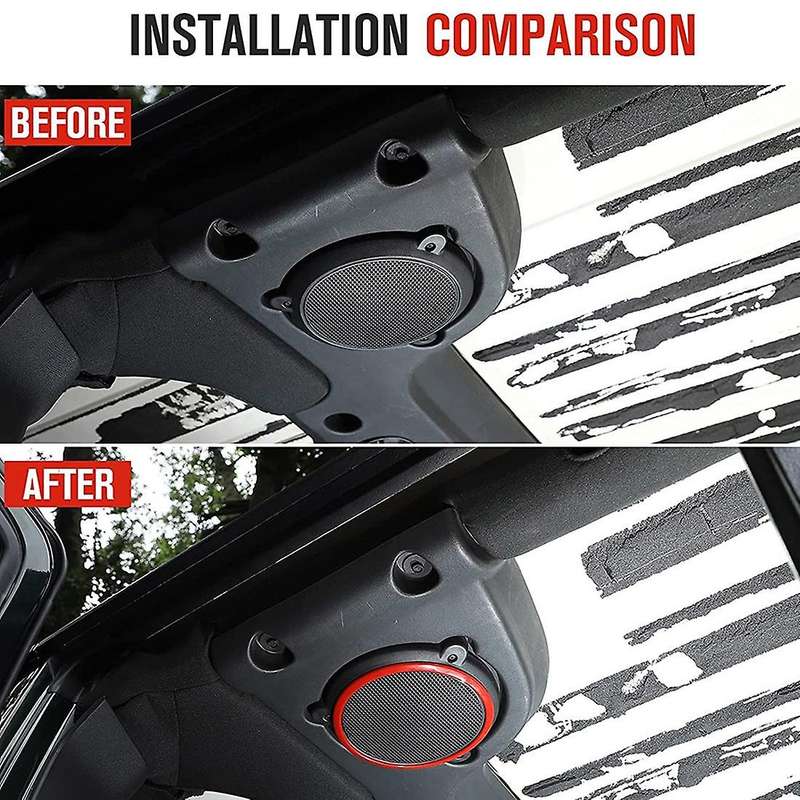 Car Roof Speaker Cover Trim Ring Interior Accessories (red)