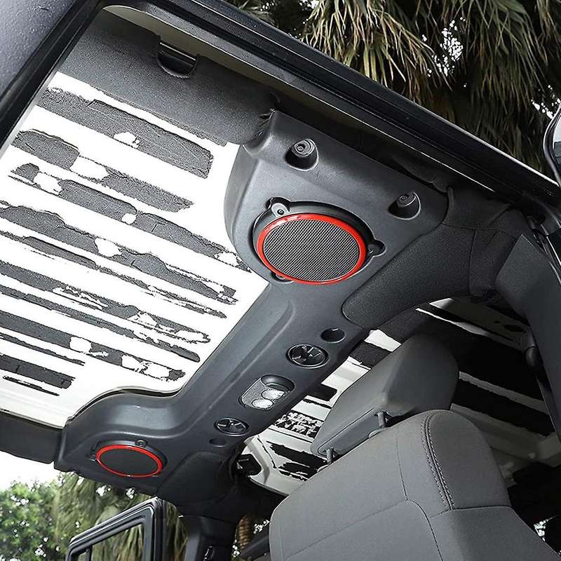 Car Roof Speaker Cover Trim Ring Interior Accessories (red)