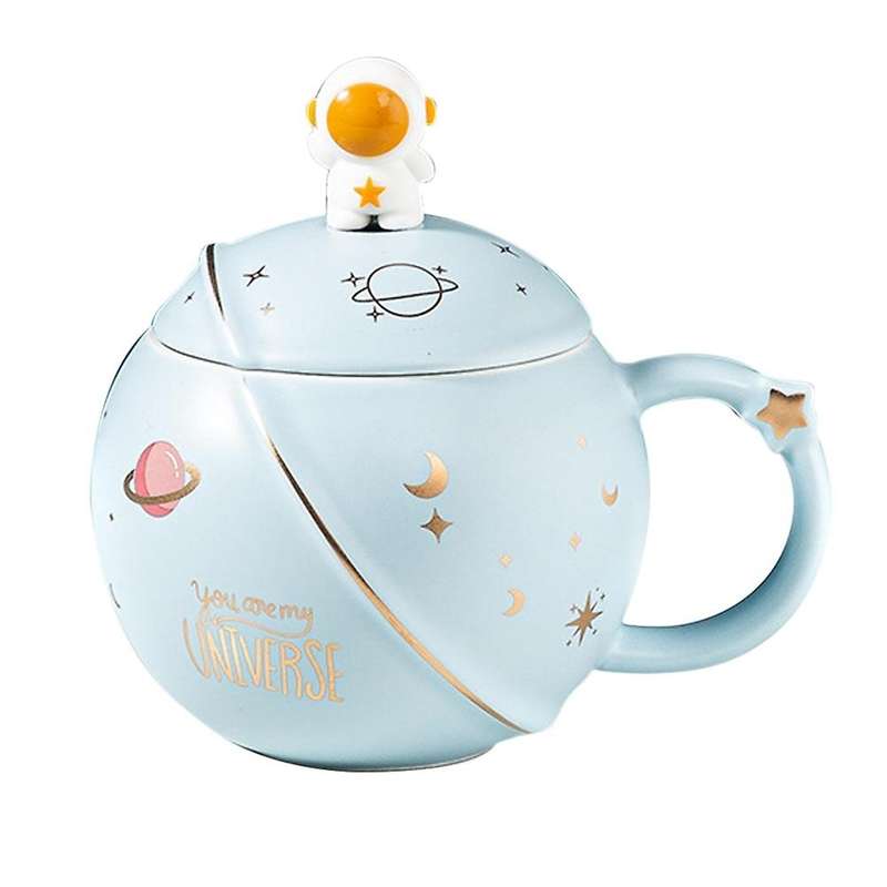 1 Set Coffee Mug Decorative Astronaut Planet Water Cup Drinking Mug C