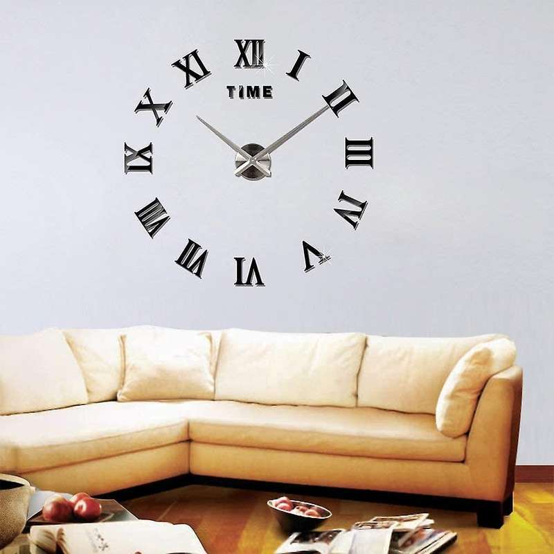 Wall Clock, Diy 3d Wall Clock, Large Design with Roman Numerals