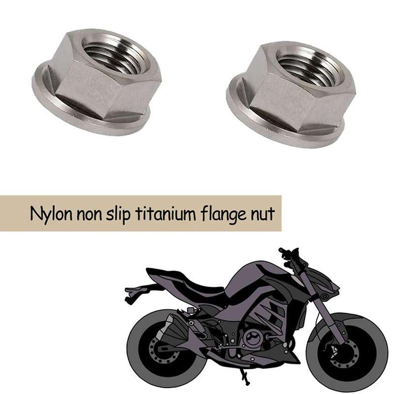 6pcs M10 X 1.25 Mm Tc4 Titanium Flanged Nut for Bicycle Motorcycle