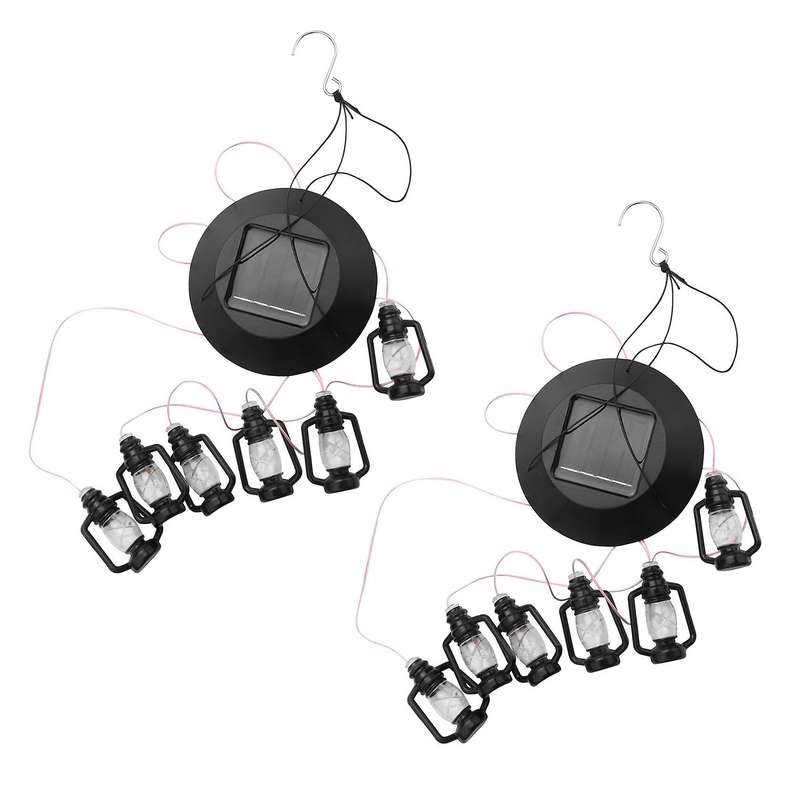 2x Changing Solar Powered Lanterns Wind Chime Wind Mobile Led Light