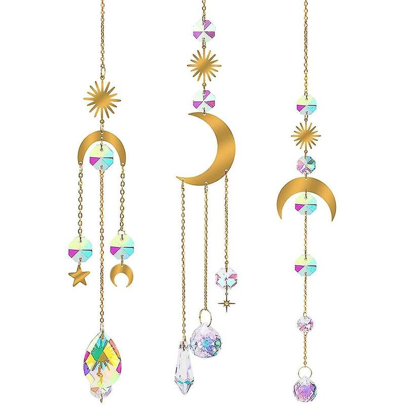 7pcs Dream Catcher Crystal Wind Chime Gardening Decorative Room Decor