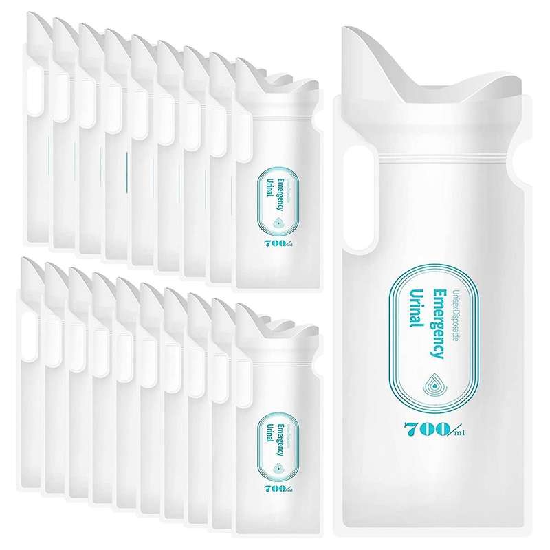 20pcs Disposable Urine Bags, 700ml Urine Bags for Man, Women
