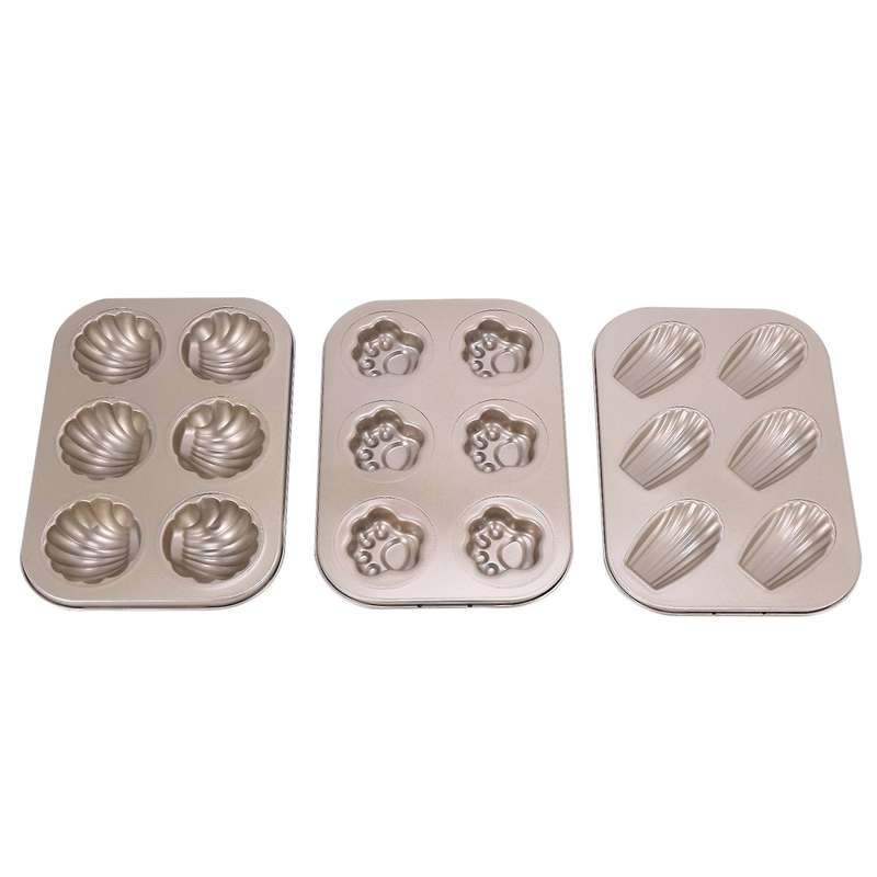 Madeleine Pans,3 Pack Nonstick Cat Claws Shape Baking Pans,baking