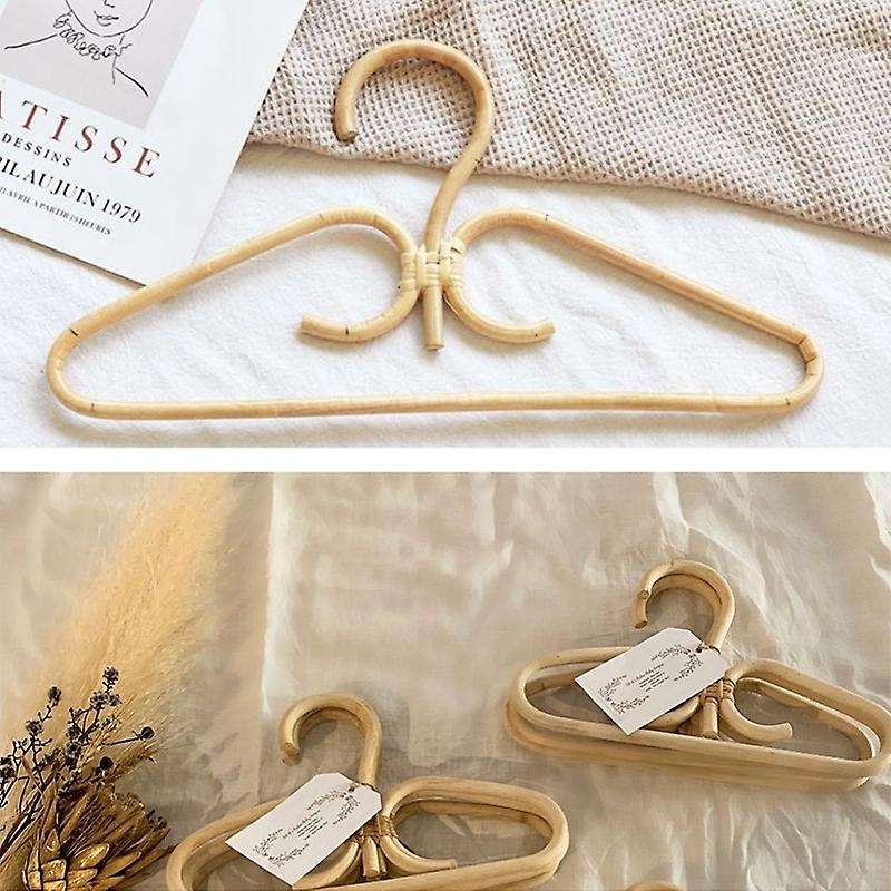 Rattan Clothes Hanger Natural Rattan Hand-woven 3 Hook Hanger 30x20cm