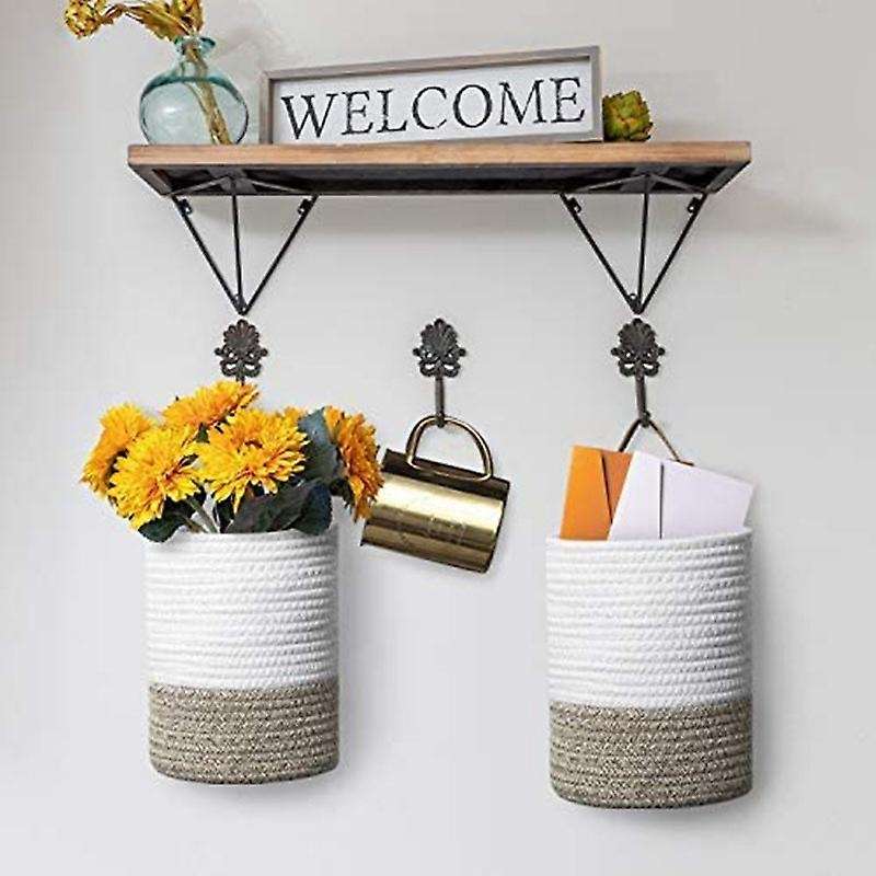 Cotton Rope Hanging Baskets-6.29x7.08inch Basket for Flower Plants