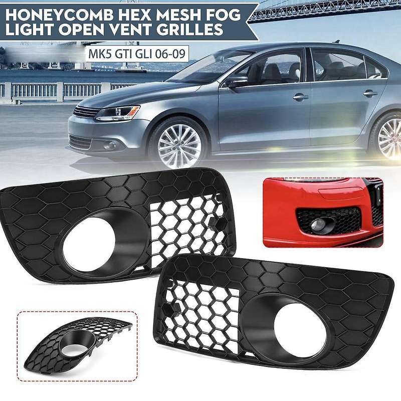 2x Car Front Bumper Fog Light Grille for Jetta Mk5 Gli 2006-2009