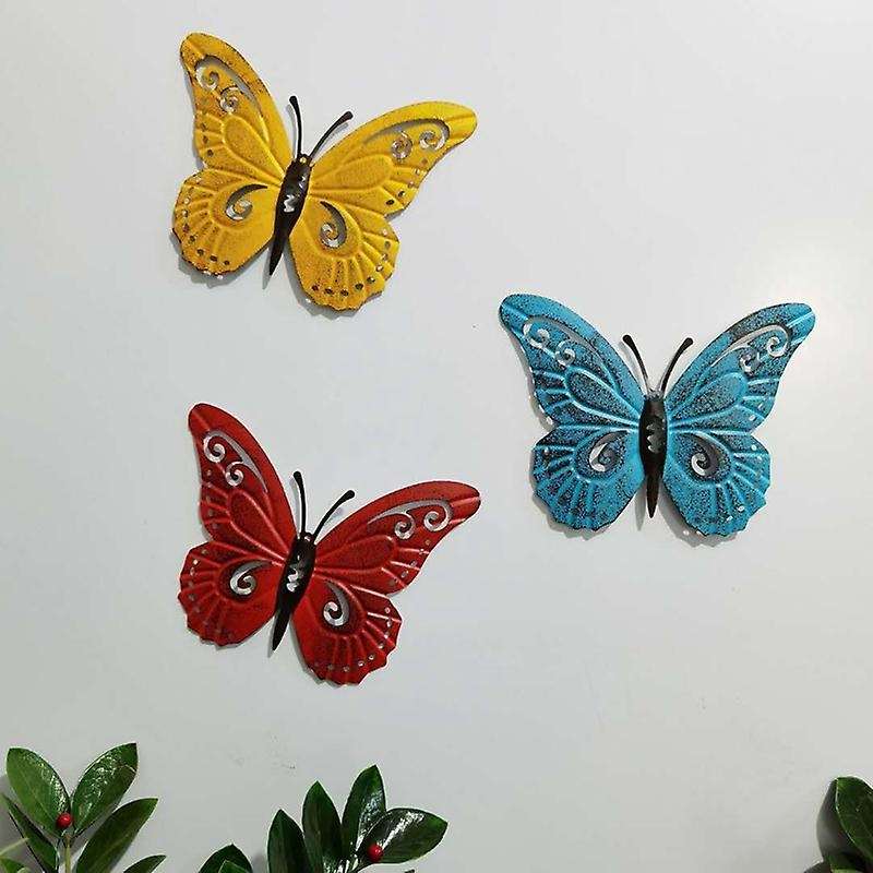 3pcs/set 3d Metal Butterfly Wall Art Inspirational Wall Decor