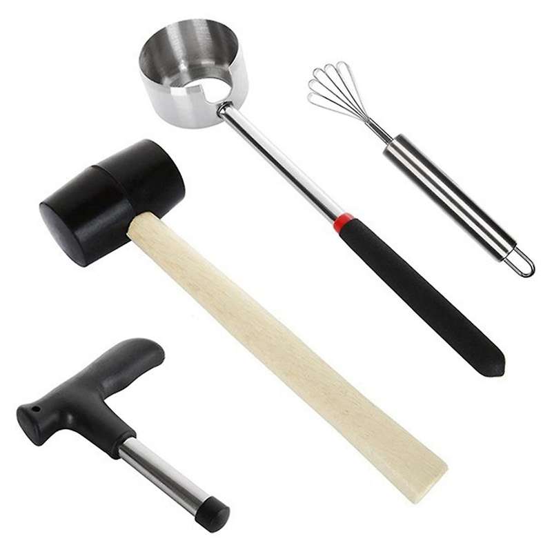 4pack Coconut Opener for Coconut Stainless Steel Coconut Opener Kit